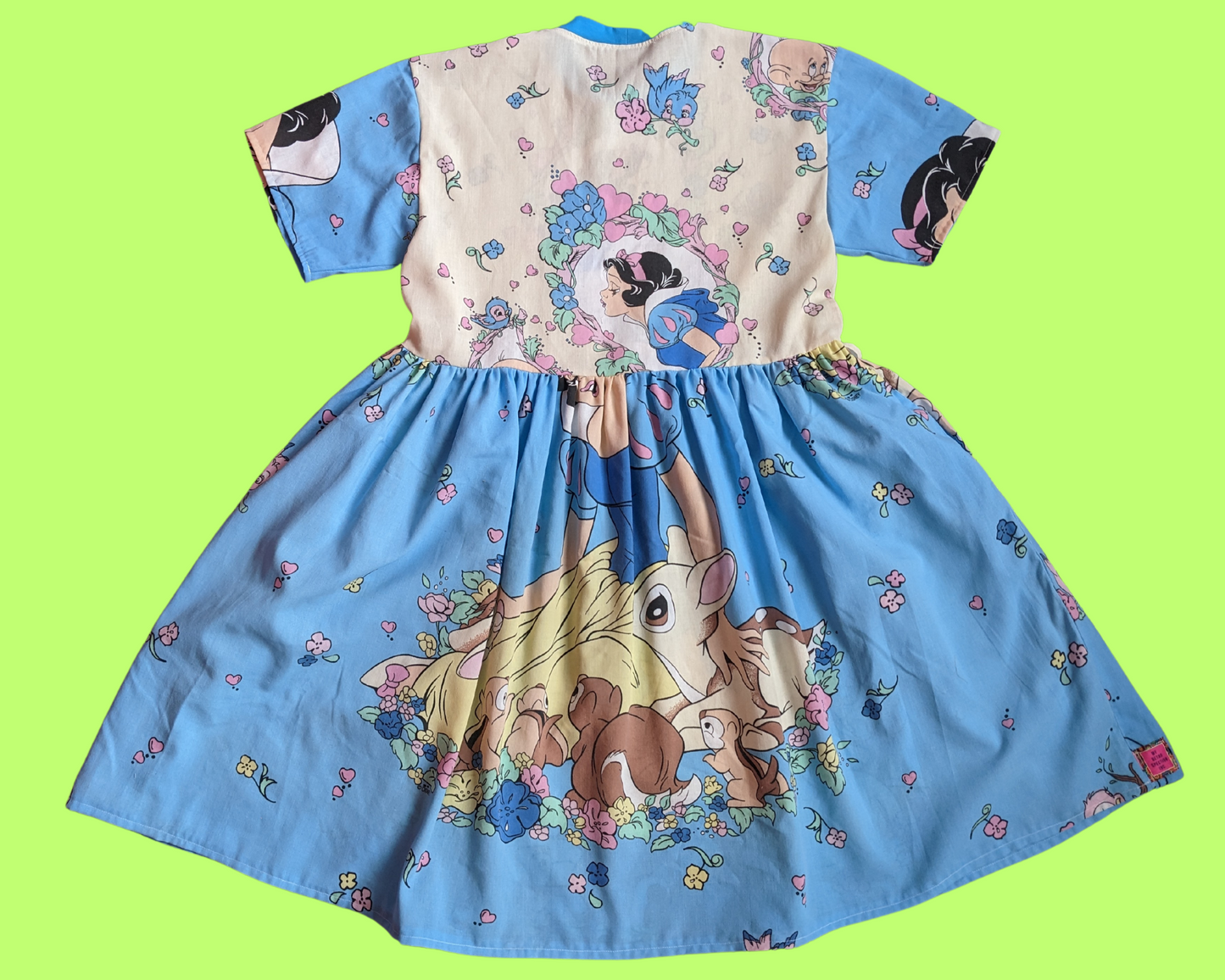 Handmade, Upcycled Disney Snow White and the Seven Dwarves Bedsheet T-Shirt Dress Fits S-M-L-XL