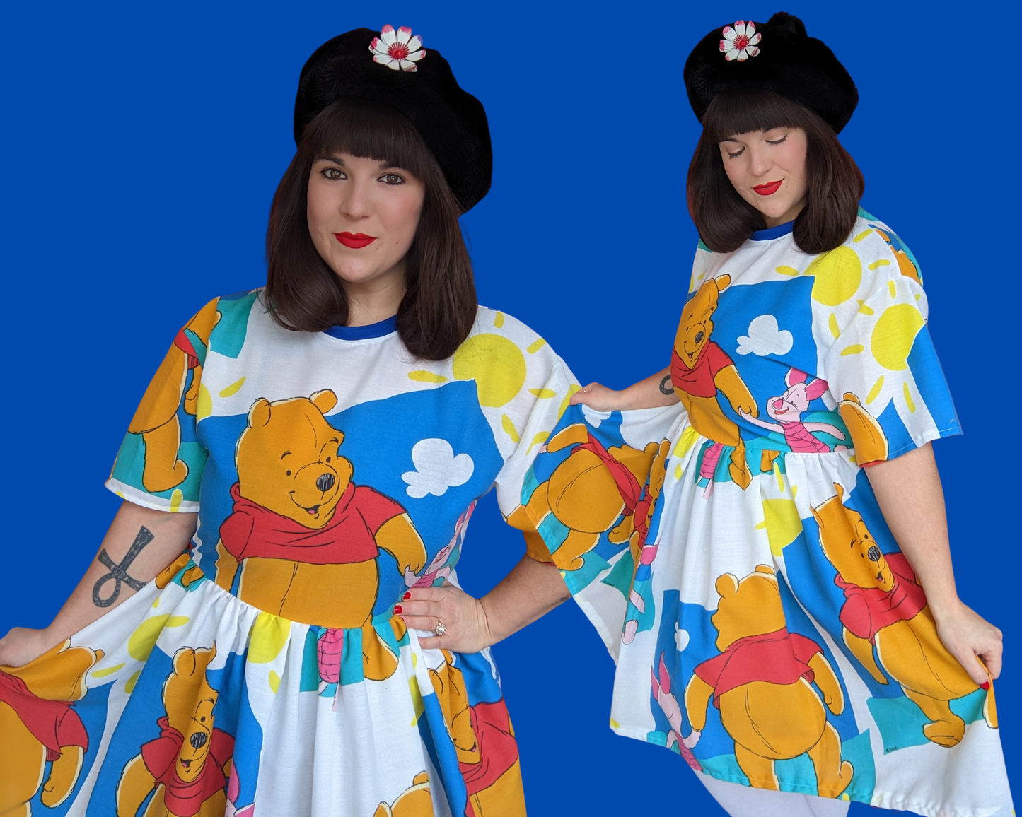 Fait à la main, robe t-shirt Pokemon drap de lit recyclé pour SML-XL