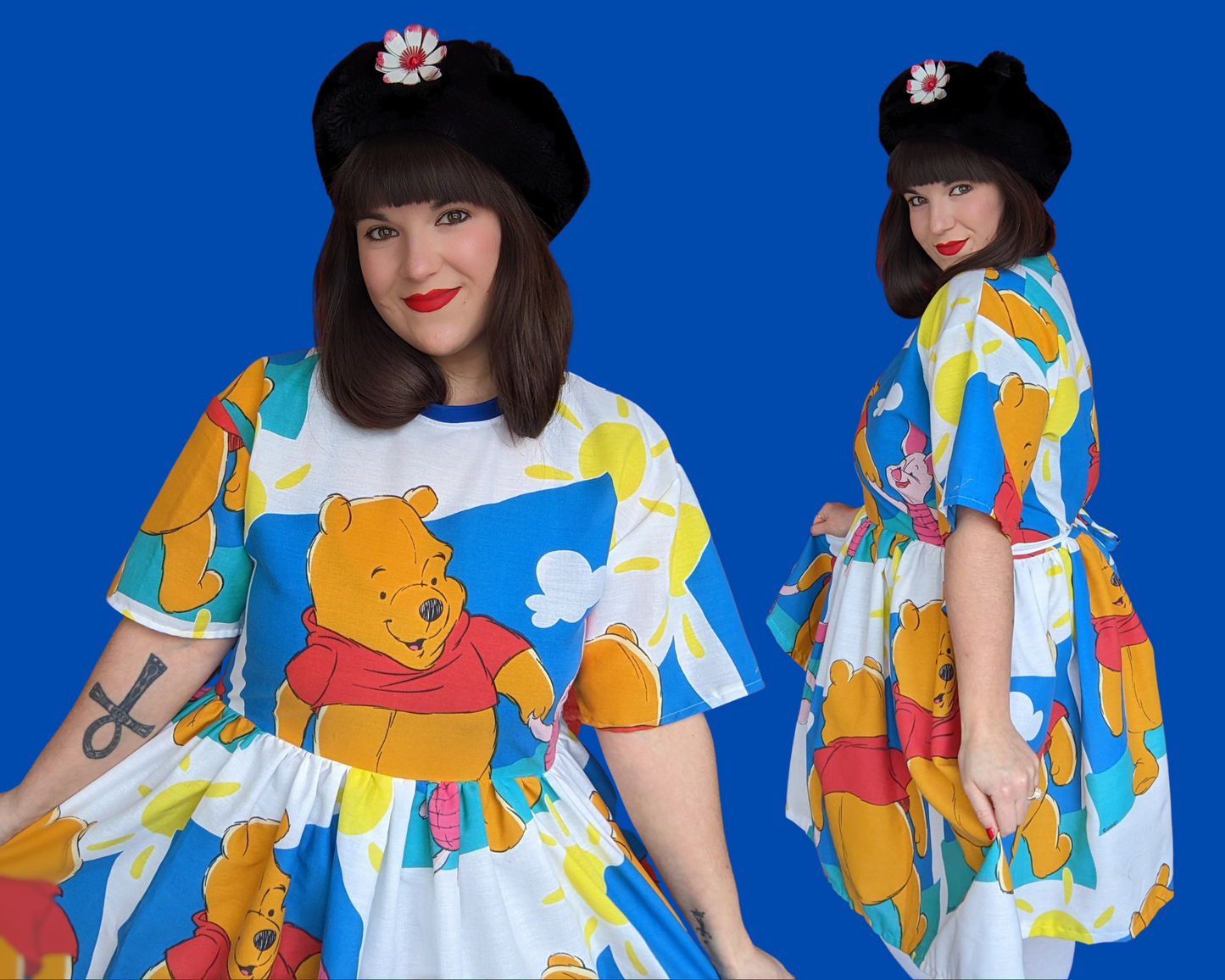 Fait à la main, robe t-shirt Pokemon drap de lit recyclé pour SML-XL