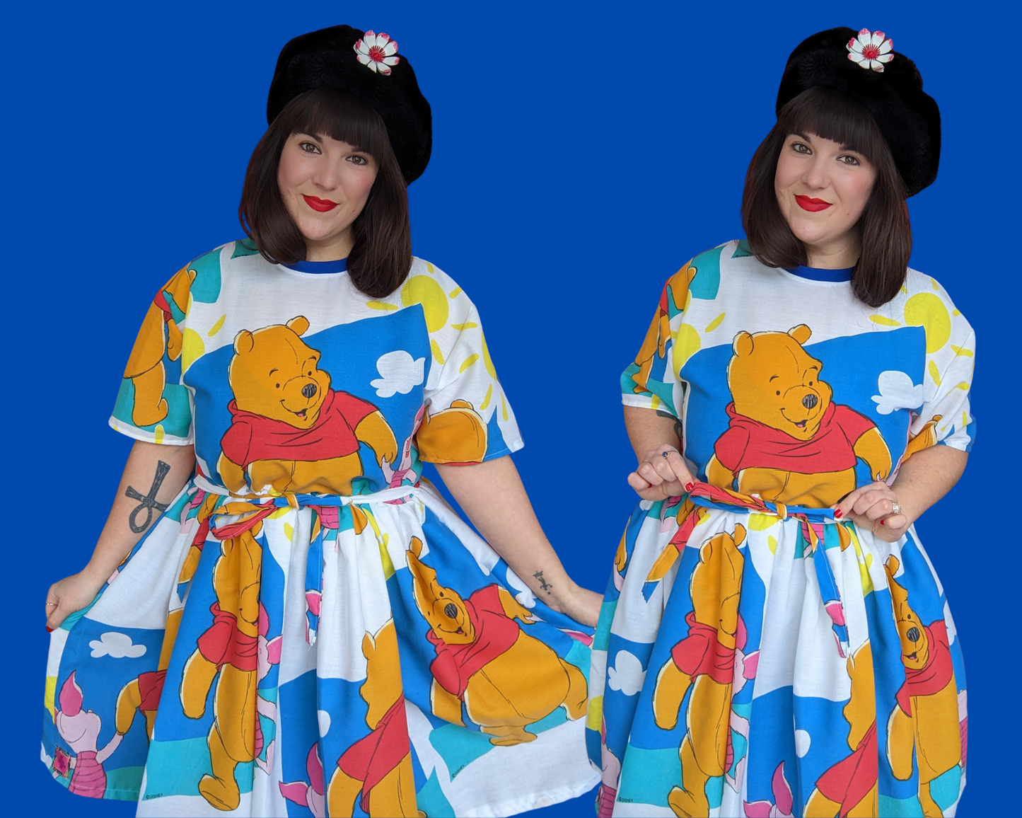 Fait à la main, robe t-shirt Pokemon drap de lit recyclé pour SML-XL