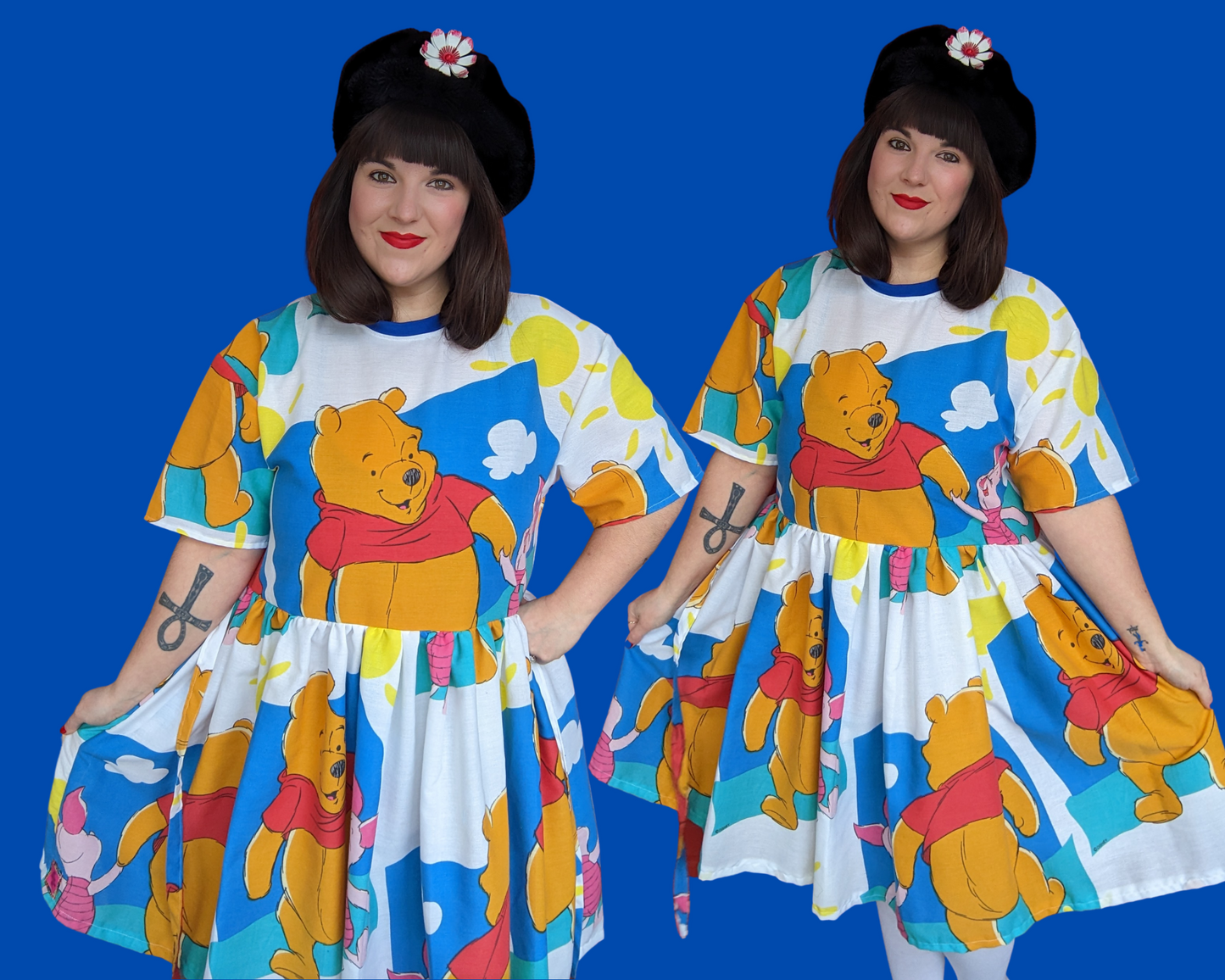 Fait à la main, robe t-shirt Pokemon drap de lit recyclé pour SML-XL