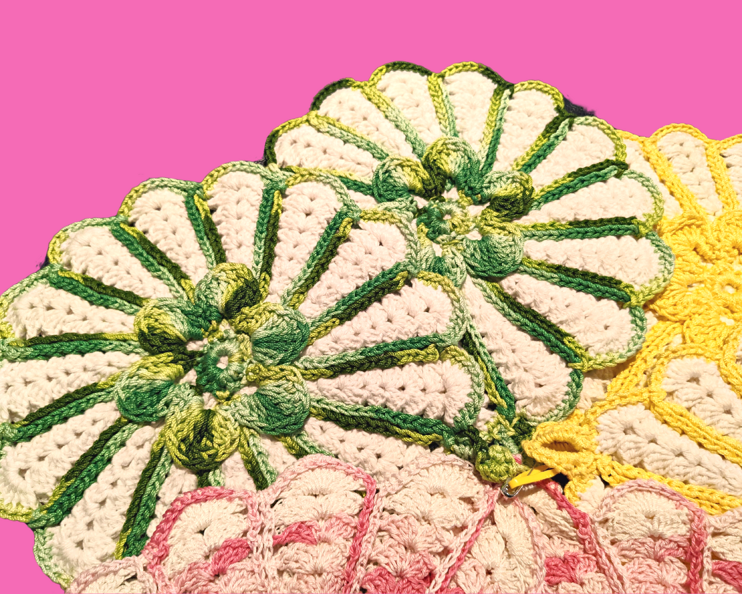 Vintage 1960's Hand Crocheted Lot of 6 Doilies