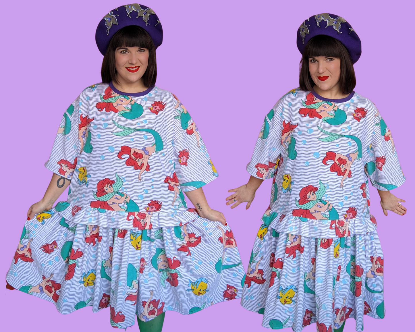 Fait à la main, robe t-shirt Pokemon drap de lit recyclé pour SML-XL