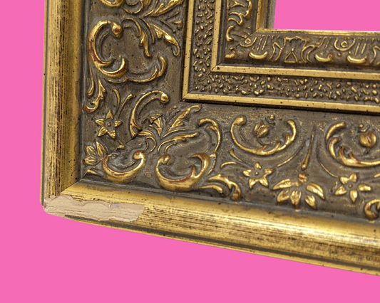 Vintage 1980's Gold Wooden, Small Mirror