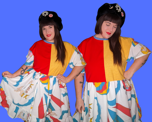 Robe t-shirt en drap de lit Zellers recyclé faite à la main pour SML-XL