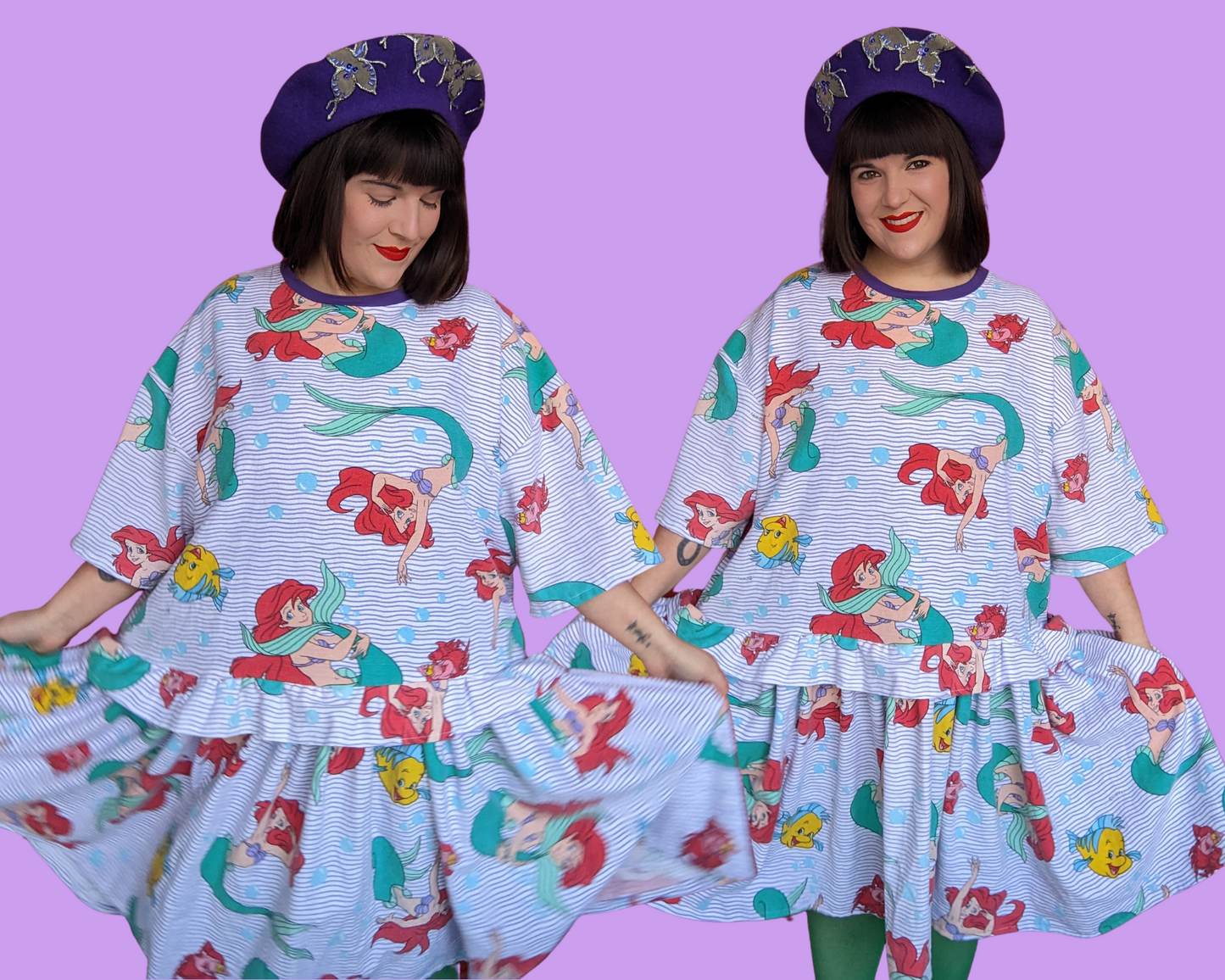 Fait à la main, robe t-shirt Pokemon drap de lit recyclé pour SML-XL