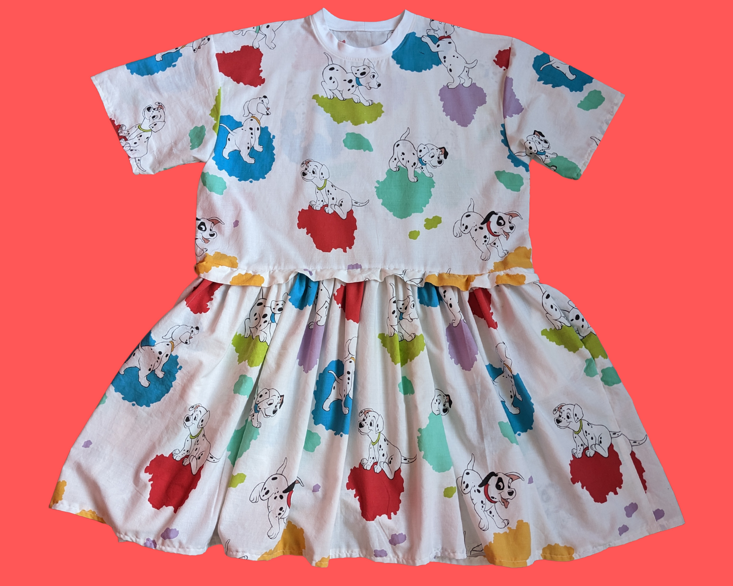 Fait à la main, robe t-shirt Pokemon drap de lit recyclé pour SML-XL