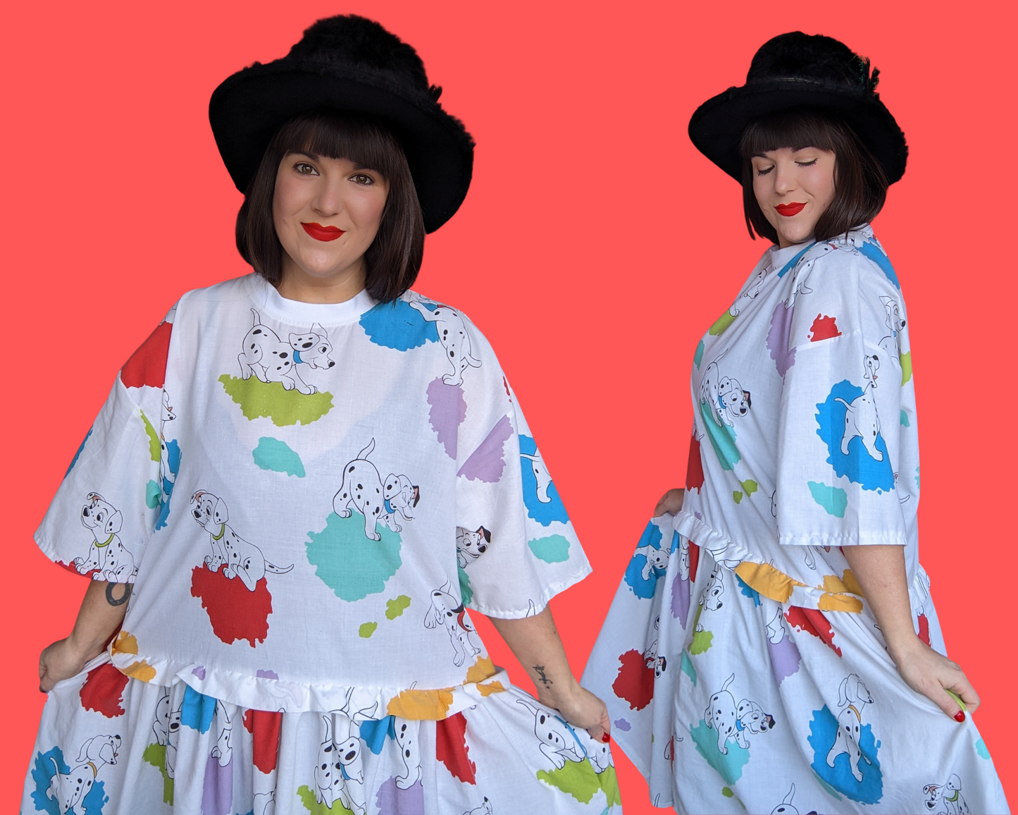 Fait à la main, robe t-shirt Pokemon drap de lit recyclé pour SML-XL