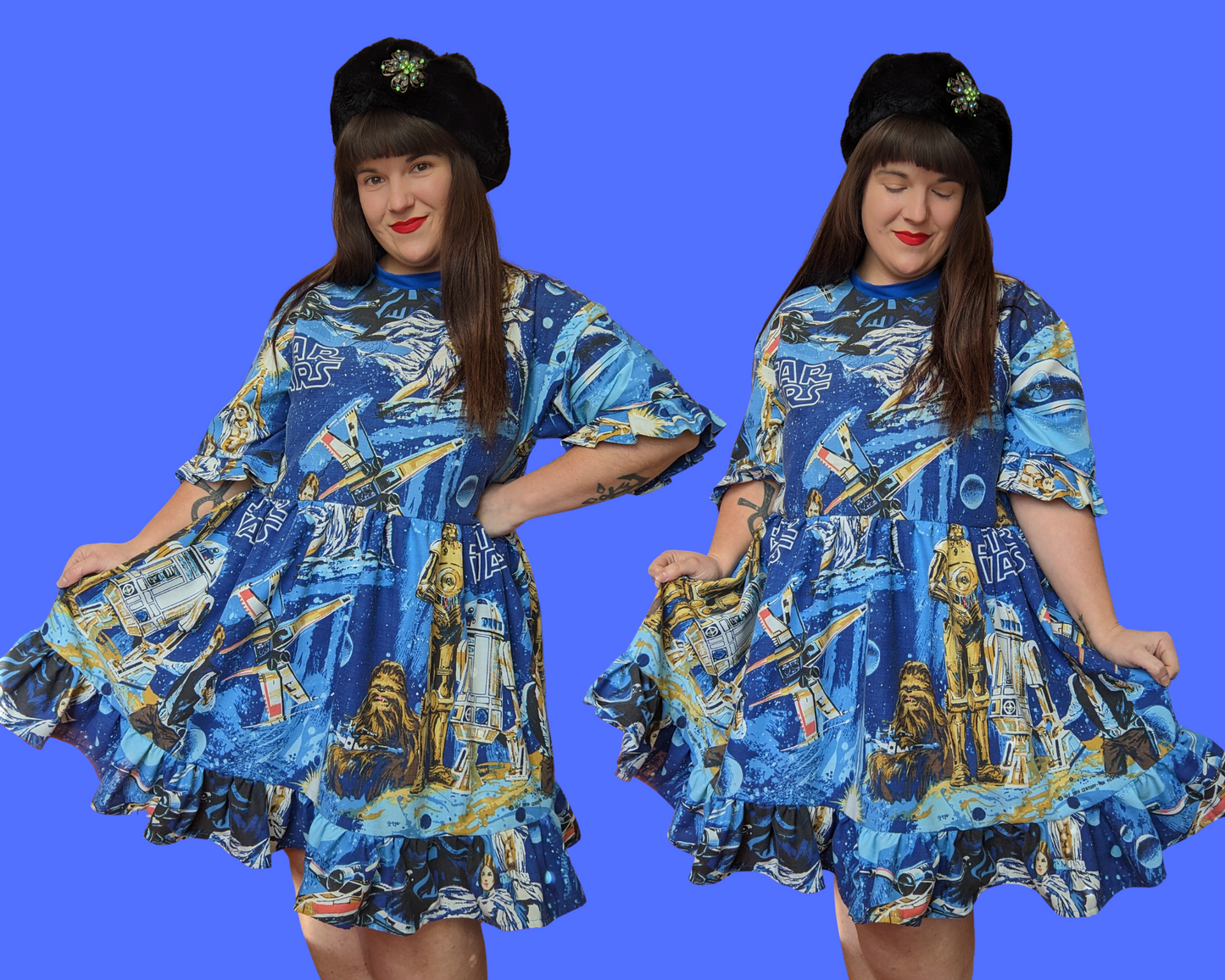 Handmade, Upcycled Star Wars Vintage 1977 Bedsheet T-Shirt Dress Fits S-M-L-XL