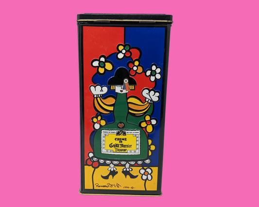 Vintage 1990's Crème de Grand Marnier Liqueur Colourful Tin Box