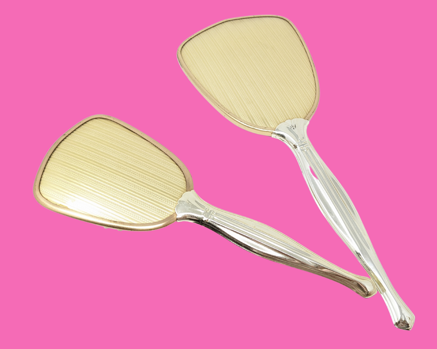 Vintage 1960's Set of Hairbrush and Hand Mirror