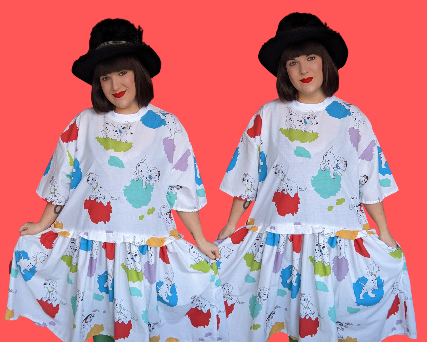 Fait à la main, robe t-shirt Pokemon drap de lit recyclé pour SML-XL