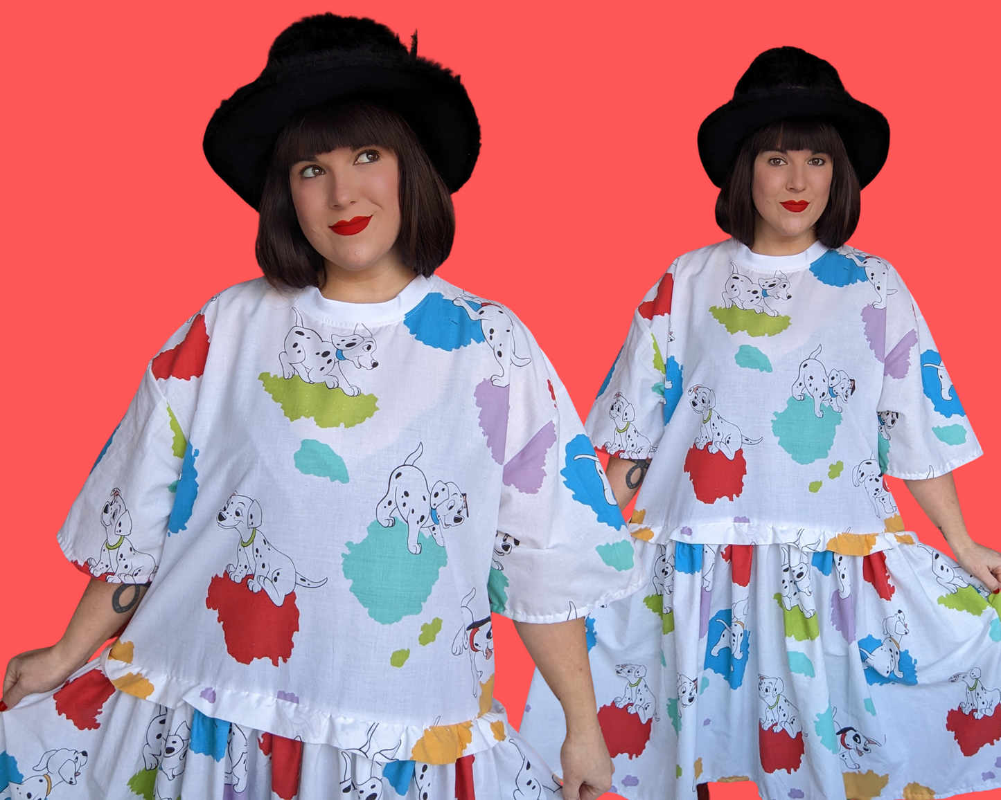 Fait à la main, robe t-shirt Pokemon drap de lit recyclé pour SML-XL