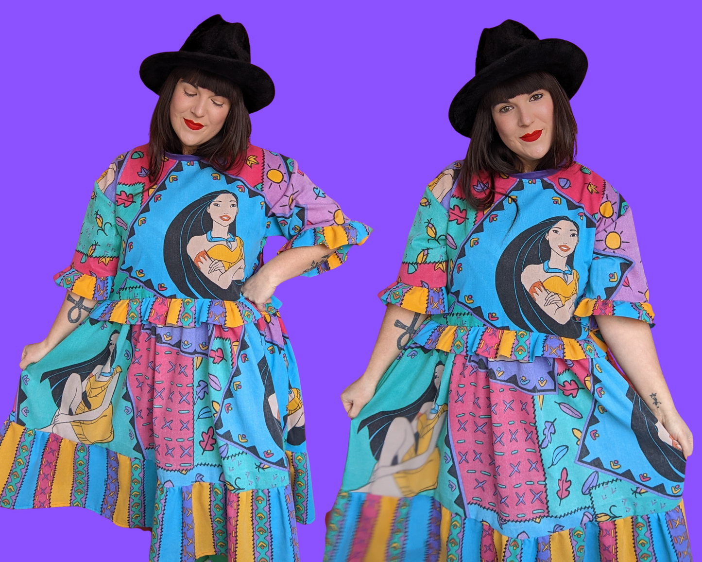 Fait à la main, robe t-shirt Pokemon drap de lit recyclé pour SML-XL