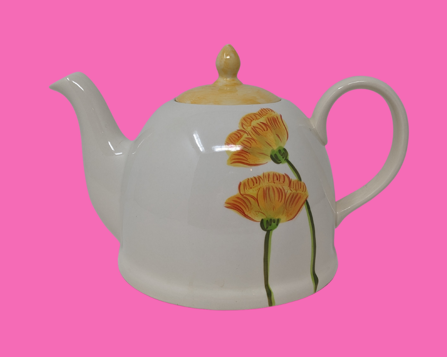 Théière florale Canhome Global des années 1990 fabriquée en Thaïlande