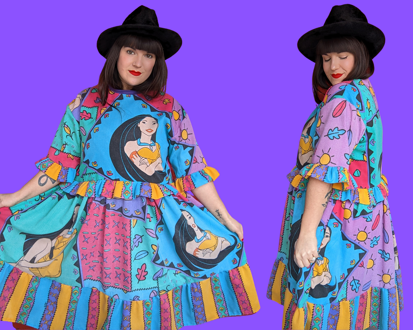 Fait à la main, robe t-shirt Pokemon drap de lit recyclé pour SML-XL