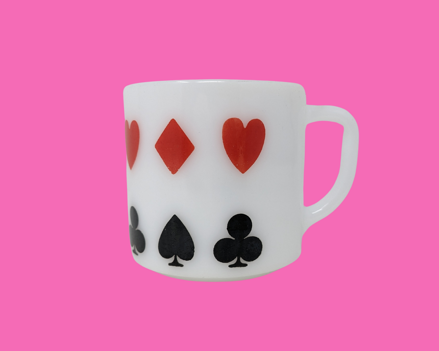 Petite tasse de jeu de cartes vintage des années 1960