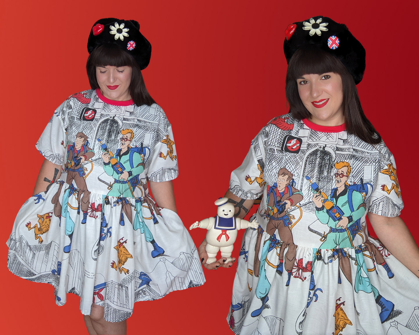 Robe t-shirt officielle Ghostbusters 1986 fabriquée sur commande, fabriquée à la main et recyclée, taille S à XL.