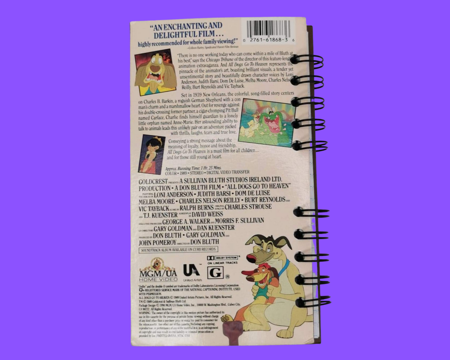 Cahier de film VHS All Dogs Go To Heaven