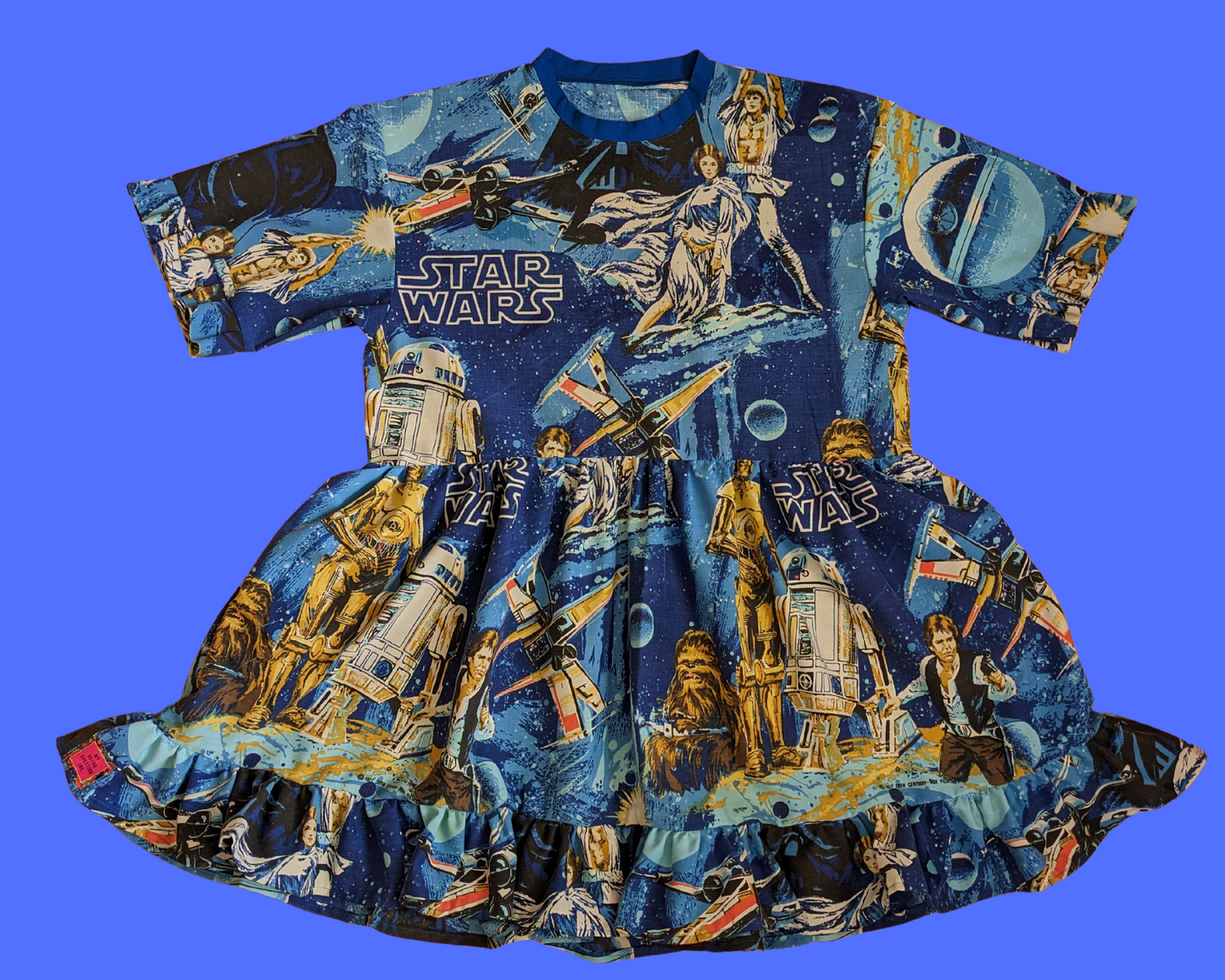 Handmade, Upcycled Star Wars Vintage 1977 Bedsheet T-Shirt Dress Fits S-M-L-XL