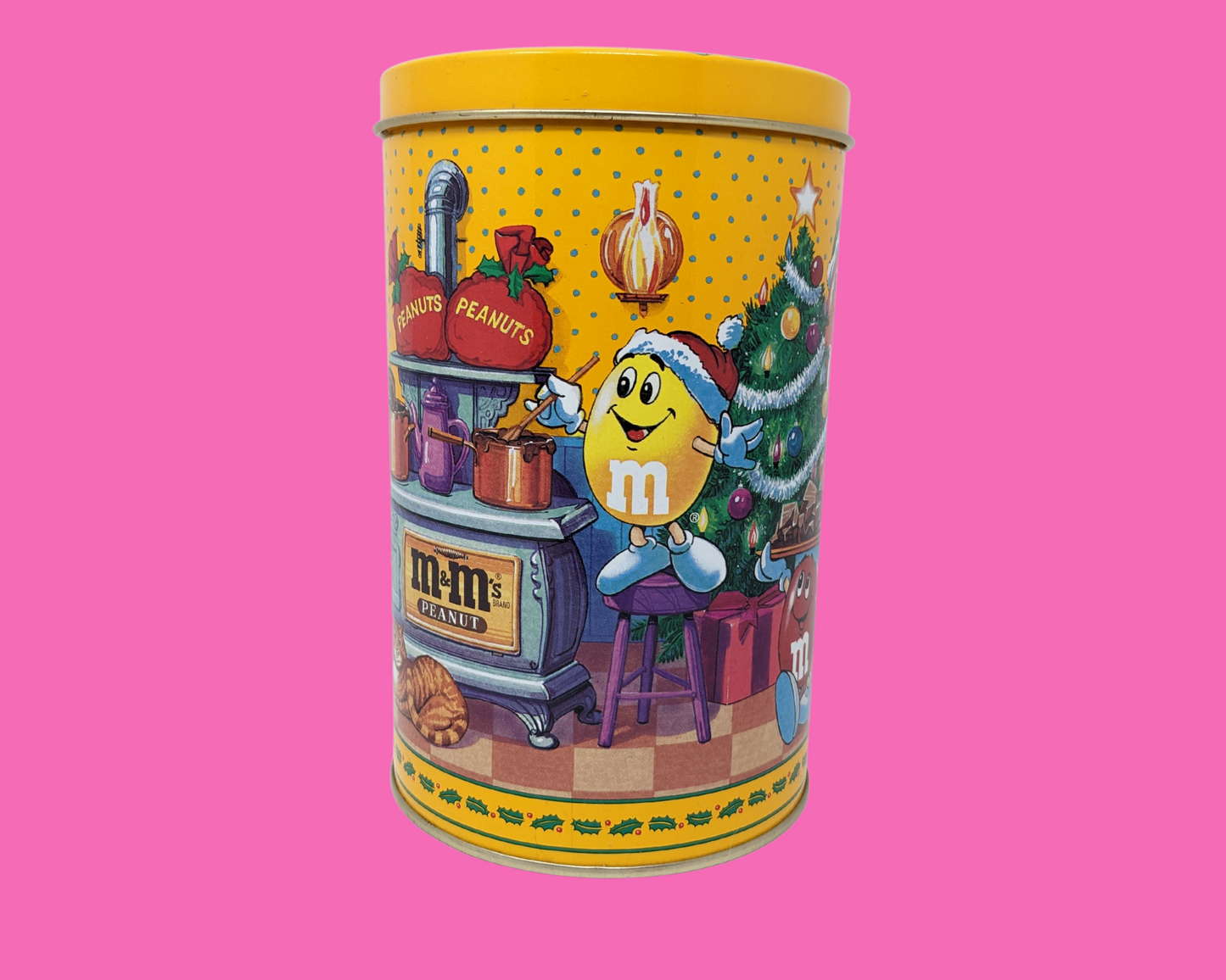 Vintage 1994 Peanut M&M's Chocolate, Christmas, Tin Box