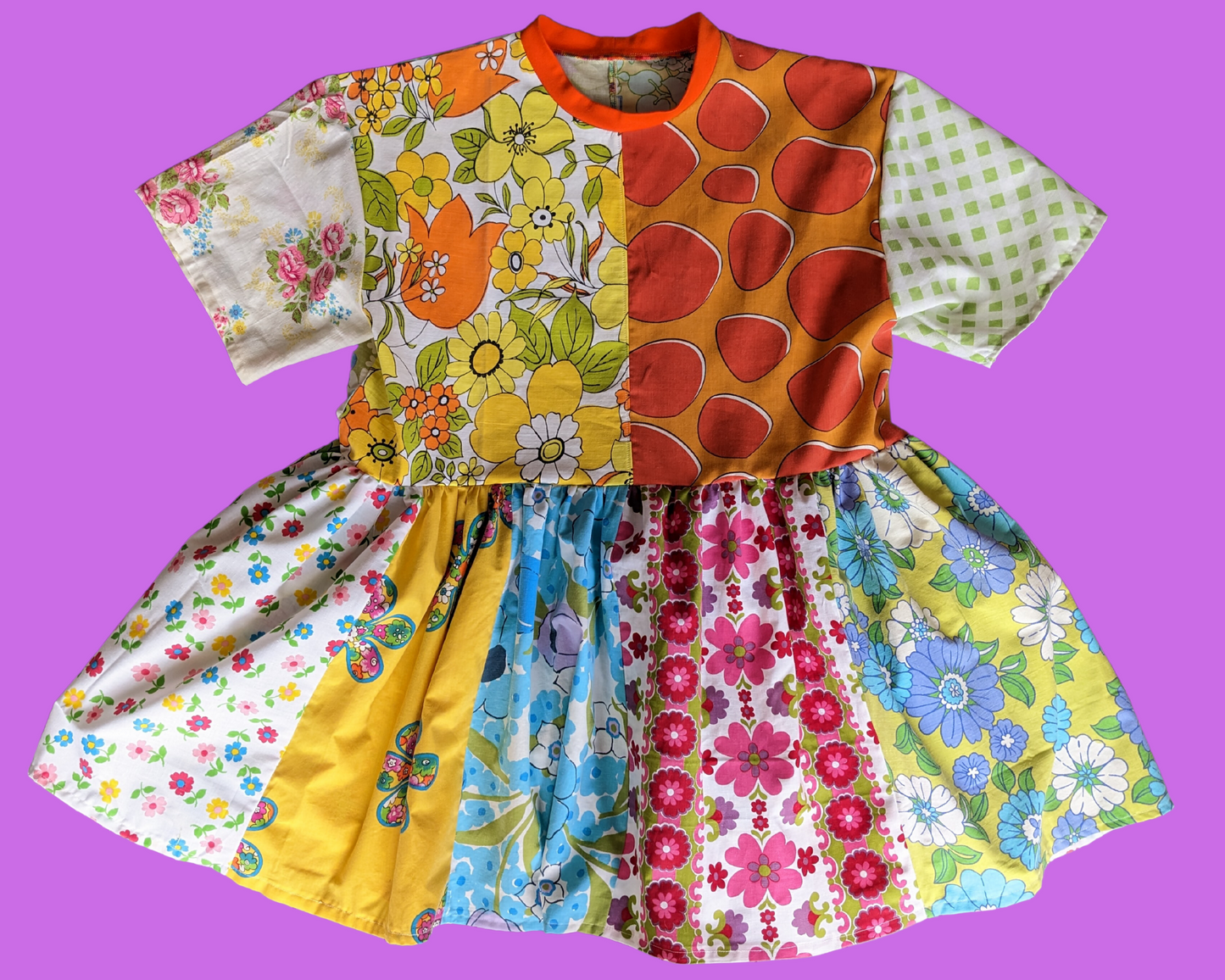 MADE TO ORDER, Handmade, Upcycled Vintage 1960's Mix-Matched Pillow Cases Dress Size S-M-L-XL
