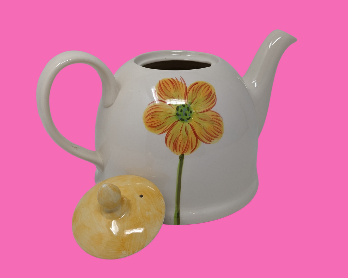 Théière florale Canhome Global des années 1990 fabriquée en Thaïlande