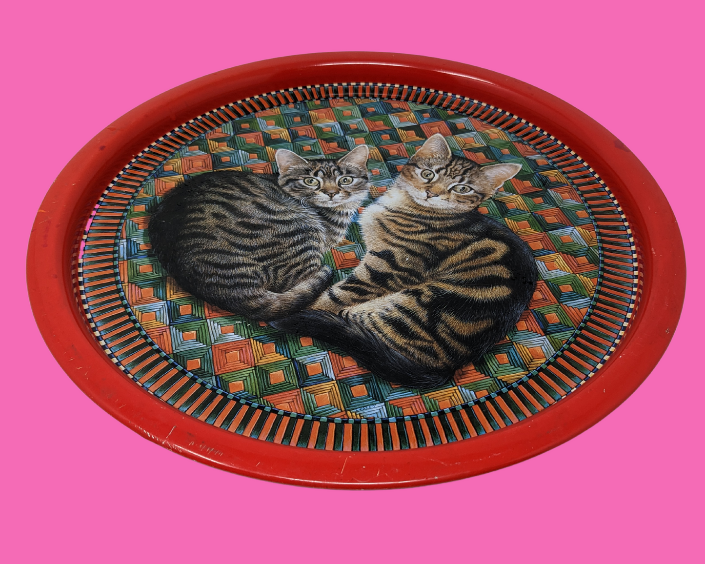 Vintage 1988 Adorable Cat Tray