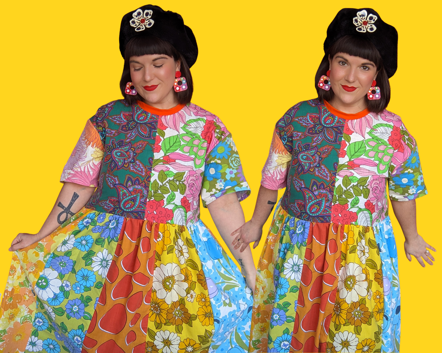 MADE TO ORDER, Handmade, Upcycled Vintage 1960's Mix-Matched Pillow Cases Dress Size S-M-L-XL
