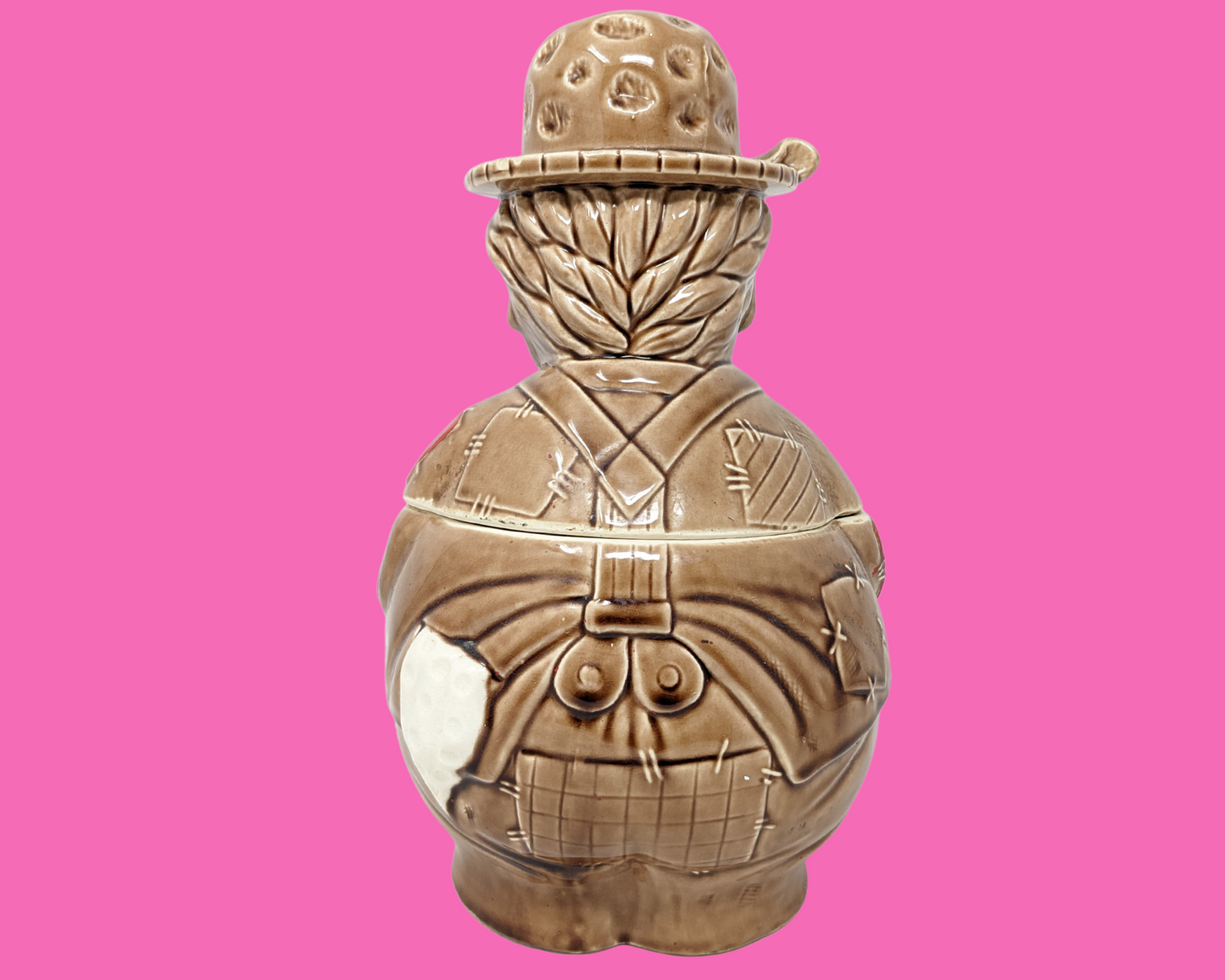 Pot à biscuits peint à la main Hobo Clown vintage des années 1960 fabriqué au Japon importé par Woolworth