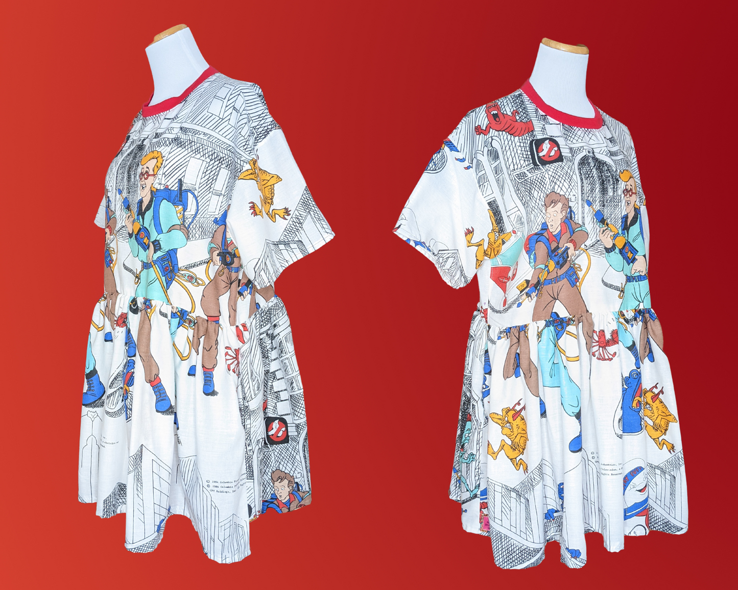 Robe t-shirt officielle Ghostbusters 1986 fabriquée sur commande, fabriquée à la main et recyclée, taille S à XL.
