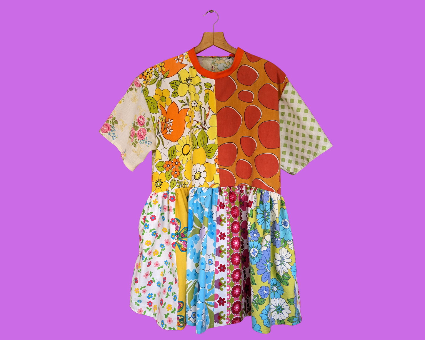 MADE TO ORDER, Handmade, Upcycled Vintage 1960's Mix-Matched Pillow Cases Dress Size S-M-L-XL