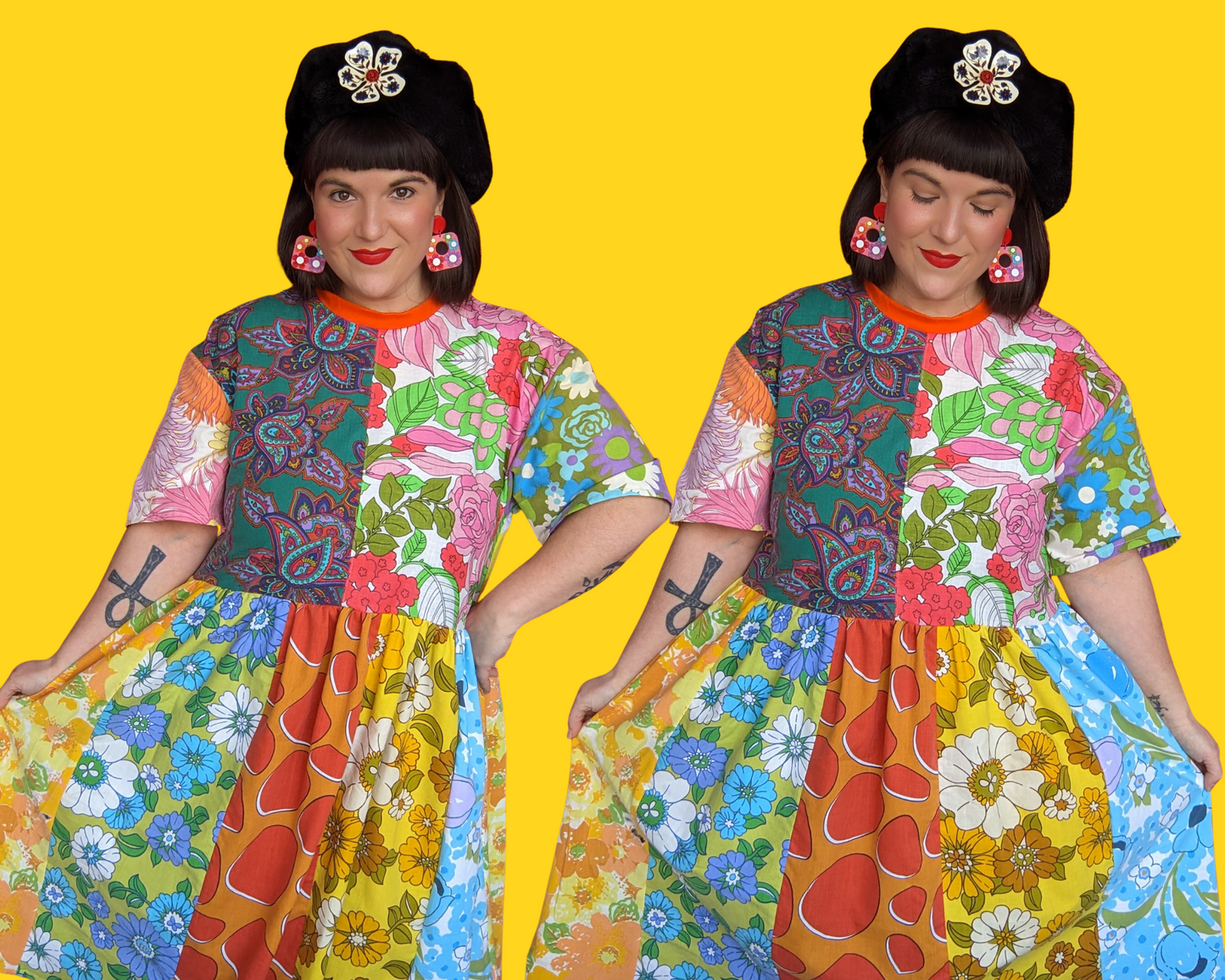 MADE TO ORDER, Handmade, Upcycled Vintage 1960's Mix-Matched Pillow Cases Dress Size S-M-L-XL