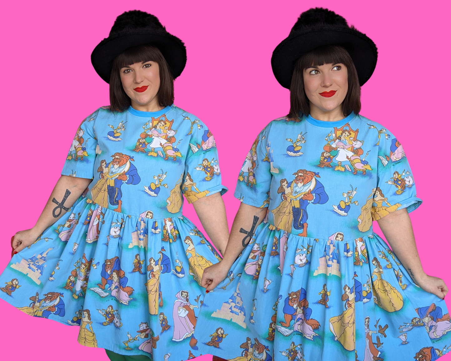 Fait à la main, robe t-shirt Pokemon drap de lit recyclé pour SML-XL