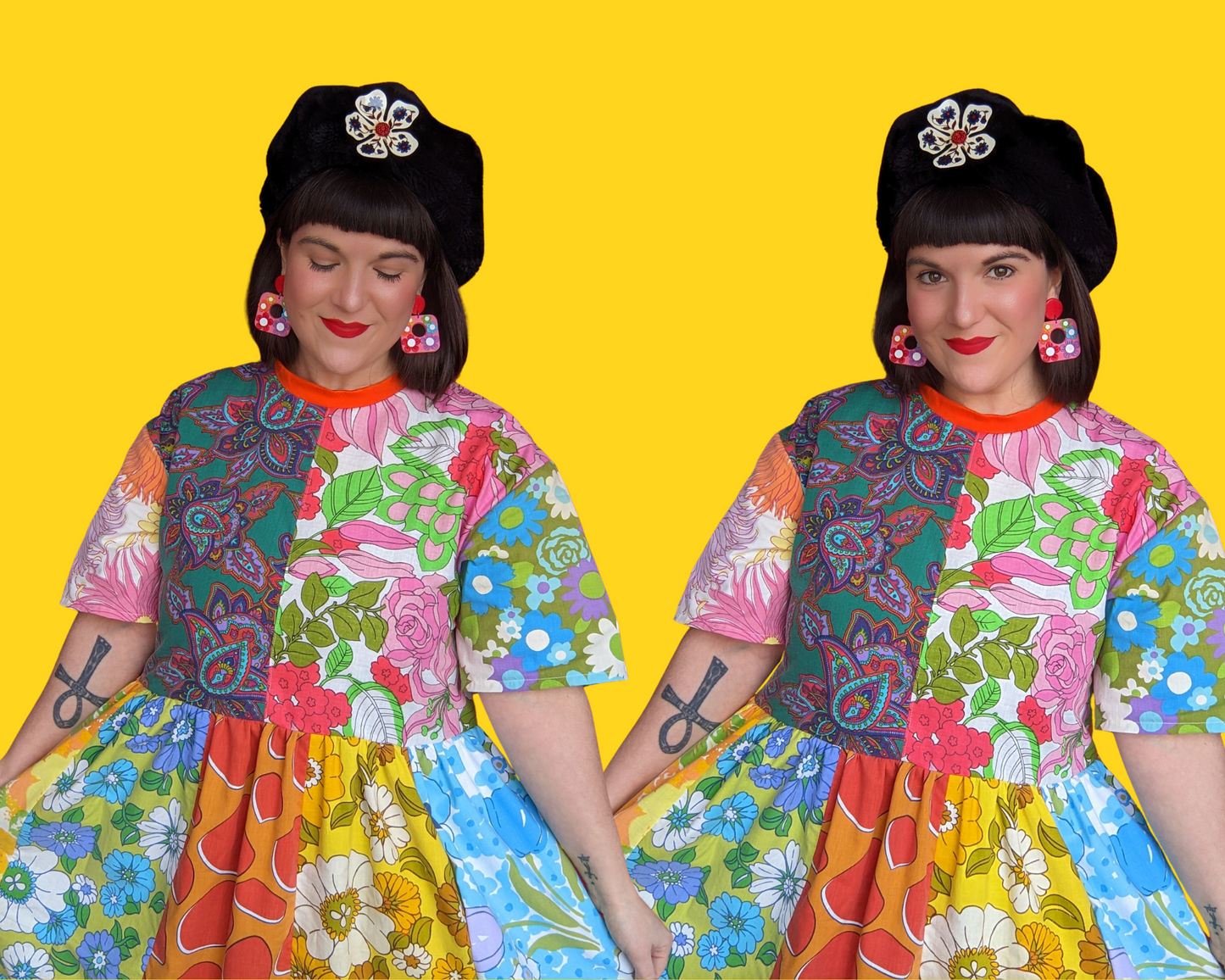 MADE TO ORDER, Handmade, Upcycled Vintage 1960's Mix-Matched Pillow Cases Dress Size S-M-L-XL
