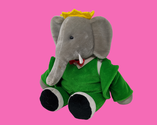 Jouet en peluche Babar officiel vintage des années 1980
