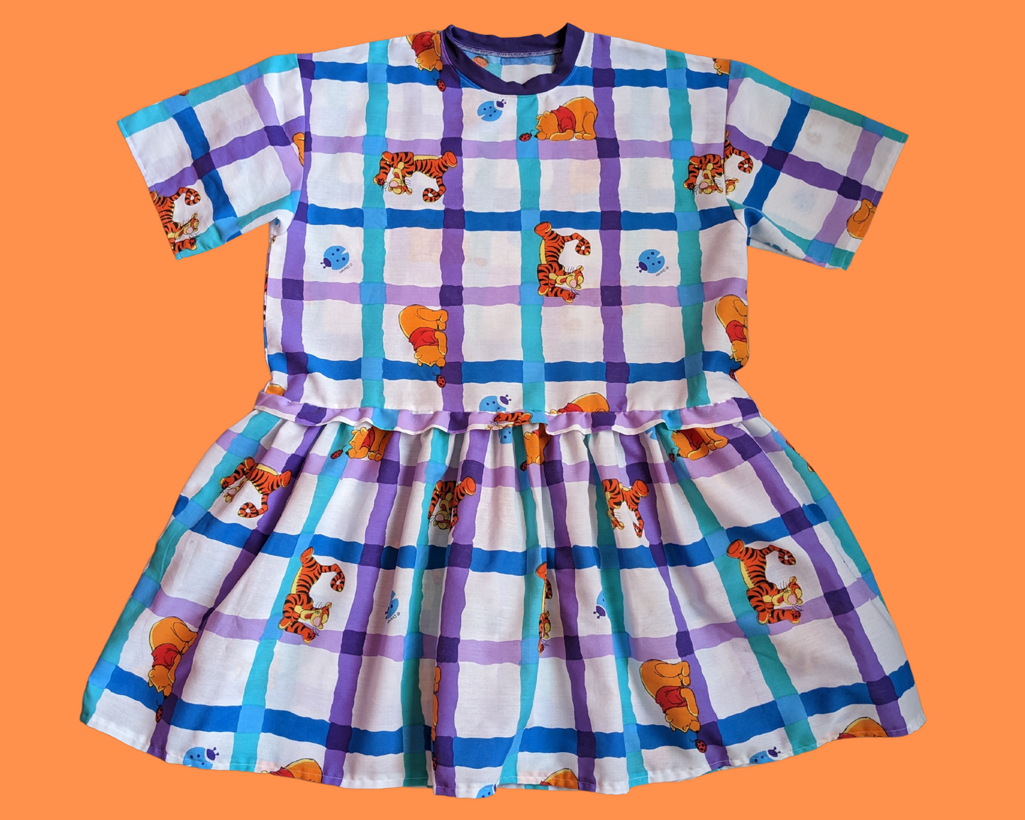 MADE TO ORDER, Handmade, Upcycled Disney Winnie The Pooh Bedsheet T-Shirt Dress Fits Sizes S-M-L-XL or 2XL