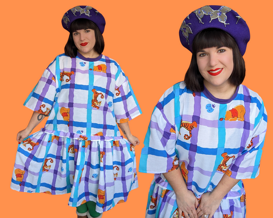 Fait à la main, robe t-shirt Pokemon drap de lit recyclé pour SML-XL