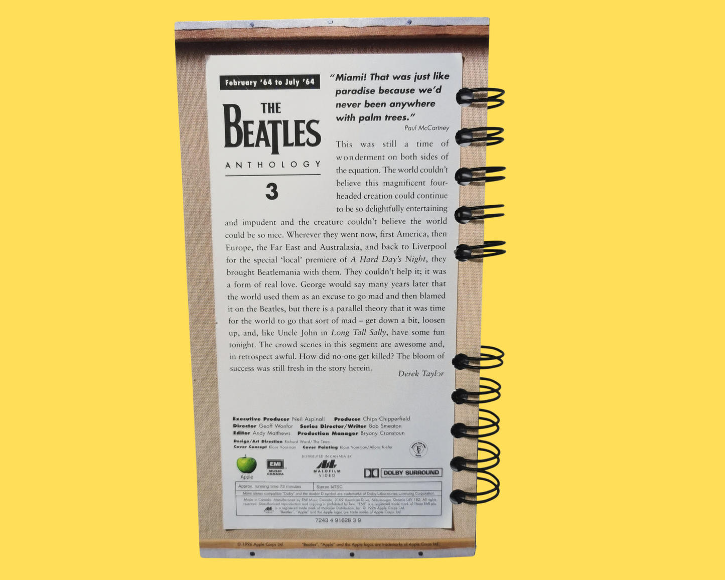 The Beatles Anthology Volumes 2 to 7 VHS Movie Notebook