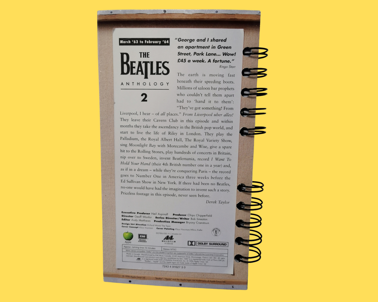 The Beatles Anthology Volumes 2 to 7 VHS Movie Notebook