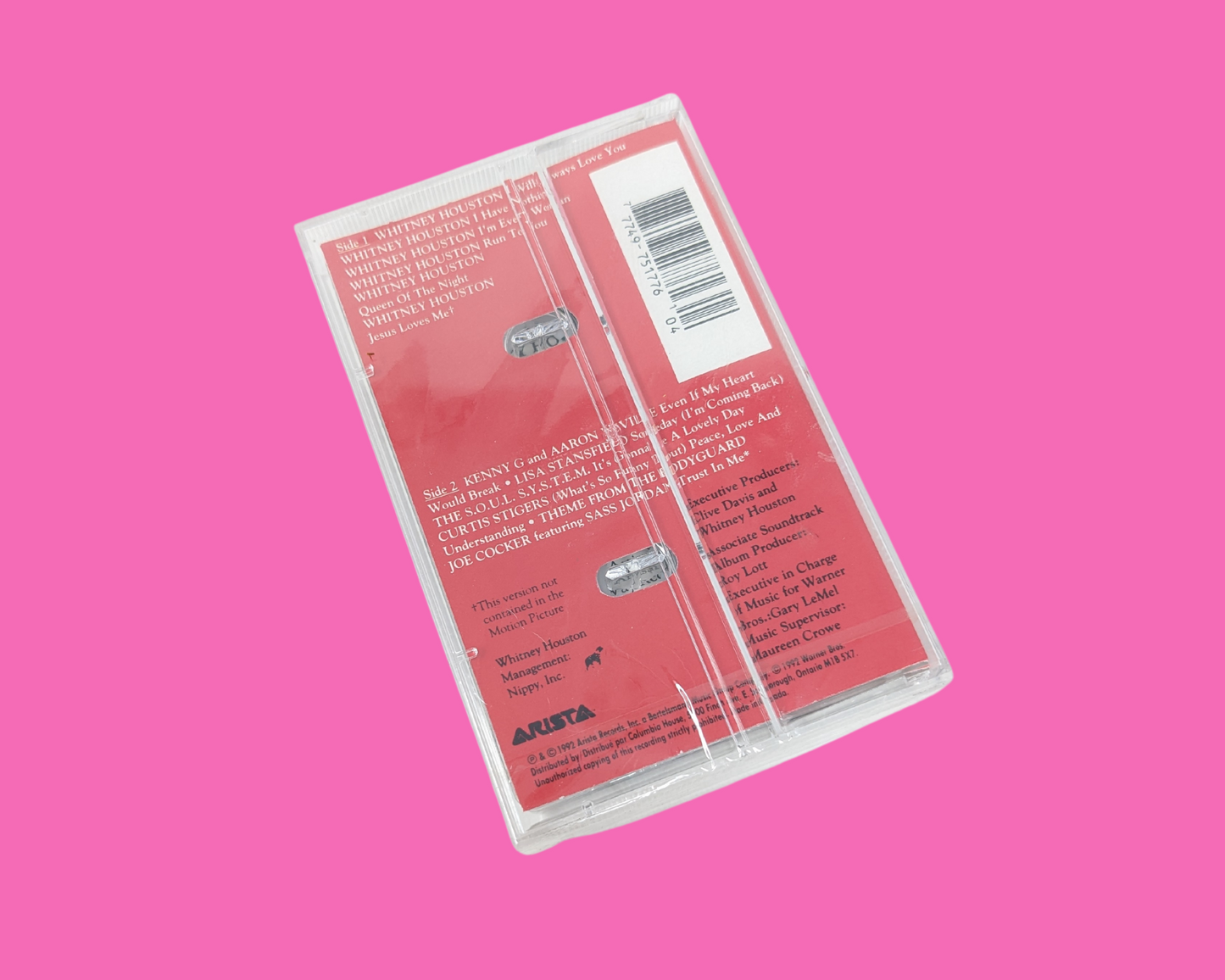 The Bodyguard, Whitney Houston, cassette de bande sonore et carnet de film VHS fait à la main