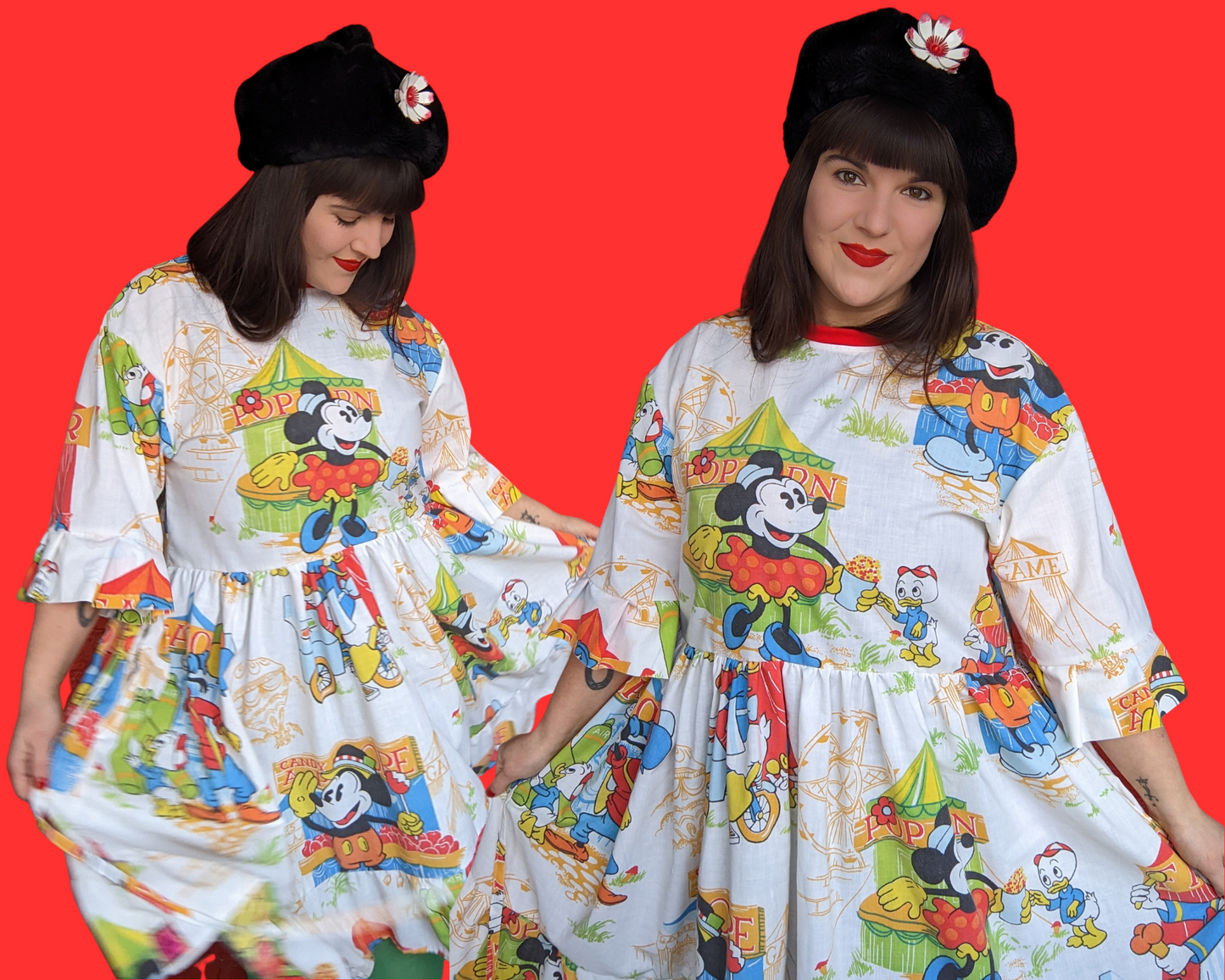 Fait à la main, robe t-shirt Pokemon drap de lit recyclé pour SML-XL