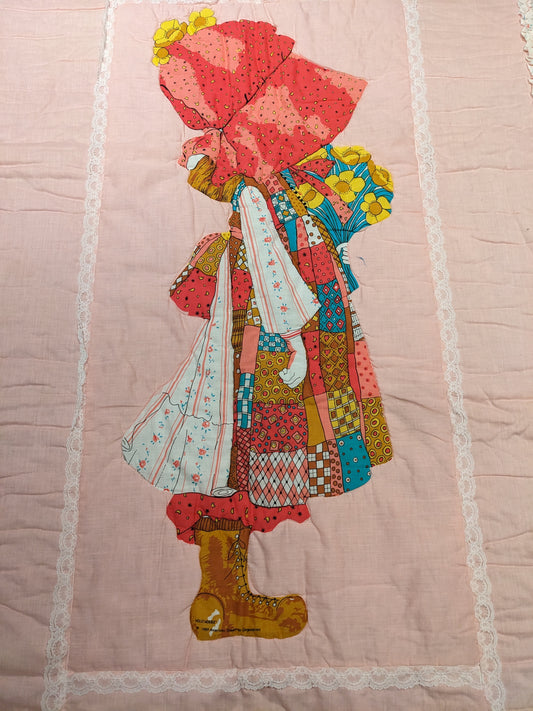 Vintage 1980's Exquisite Holly Hobbie Single Bed Cover