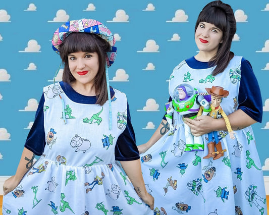 Fait à la main, Upcycled Officiel Toy Story 1995 Bedsheet Robe Taille L-XL