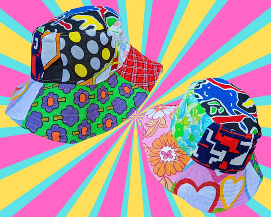 Made To Order Bucket Hats Made from Vintage Fabrics and Bedsheets Scraps For Teens/Adults