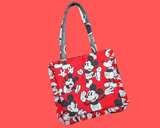 Sac fourre-tout couverture Mickey Mouse Walt Disney fait main et recyclé
