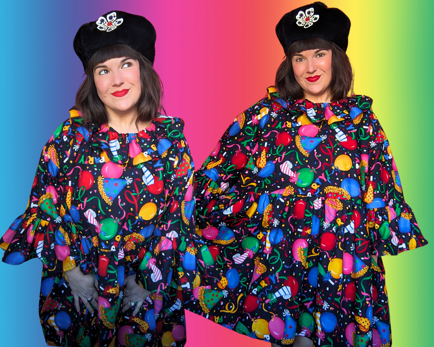 Robe t-shirt à thème de fête d'anniversaire Y2K faite à la main et recyclée, taille 2XL