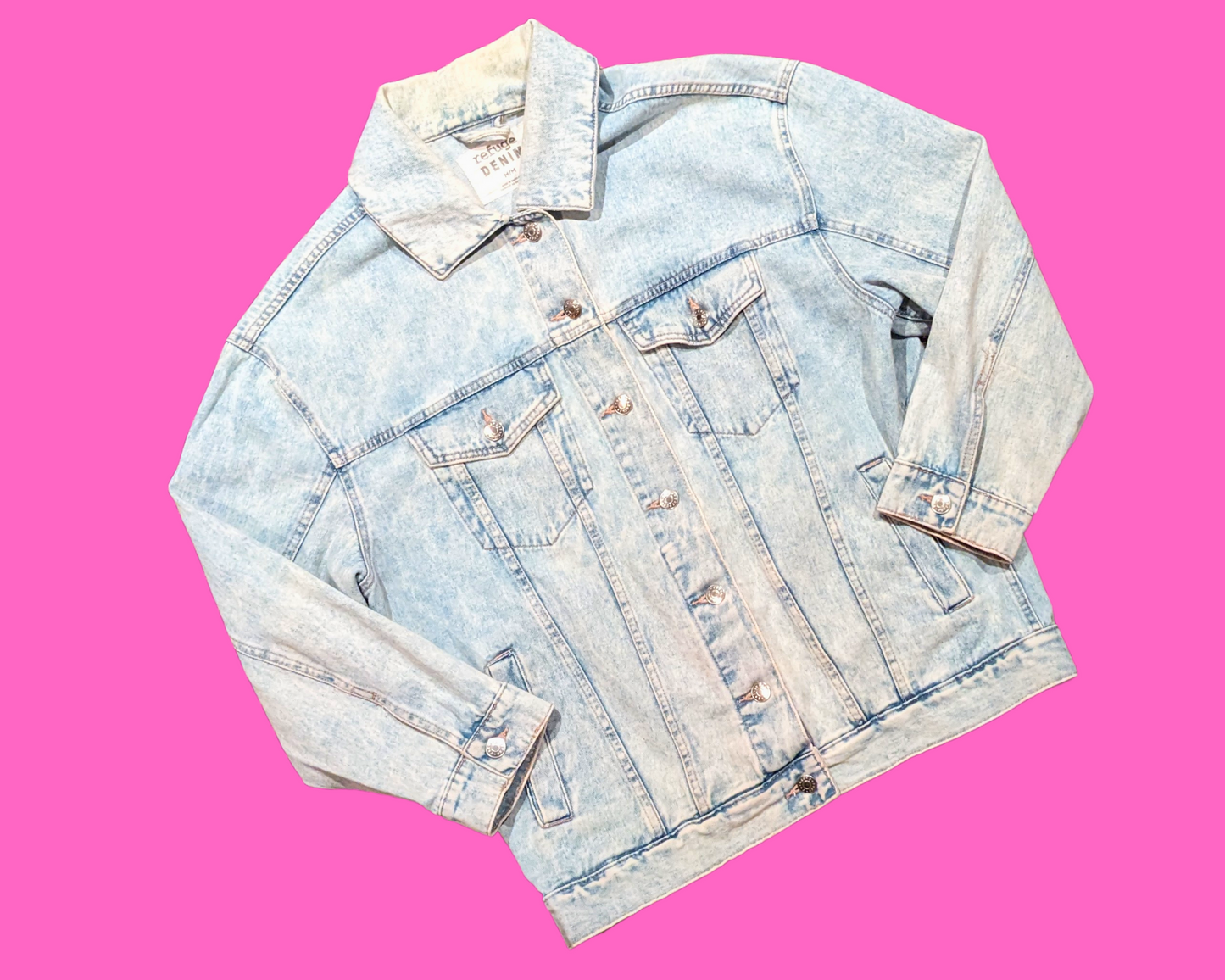 Handmade, Upcycled Superbad Denim Jacket Size M + Gifted DVD Notebook