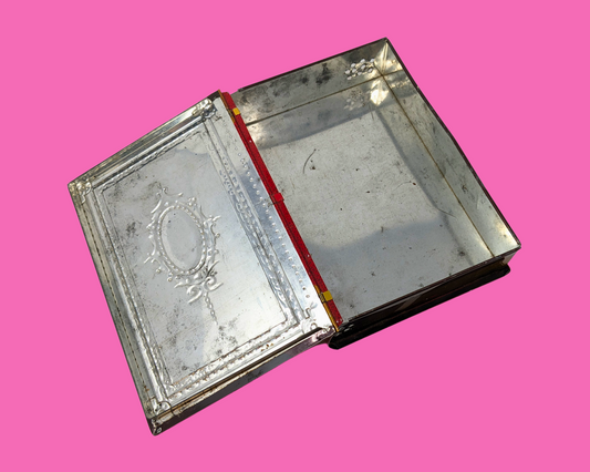 Vintage 1970's Gourmets Delight Red Tin Box, Shaped Like a Book