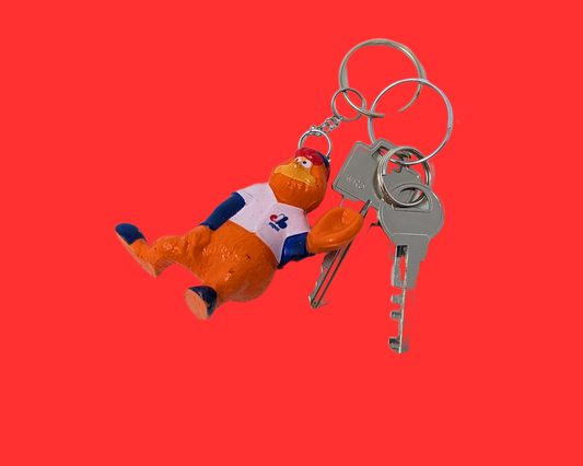 Porte-clés mascotte Youppi! des Expos de Montréal, fait main et recyclé